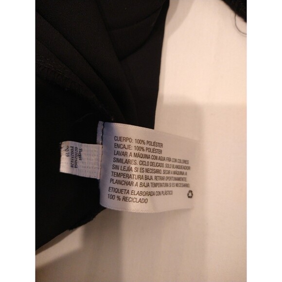 Ava & Viv 2X Black Long Sleeve Dress Shirt Blouse Top Lace Insets core basic - Picture 7 of 10